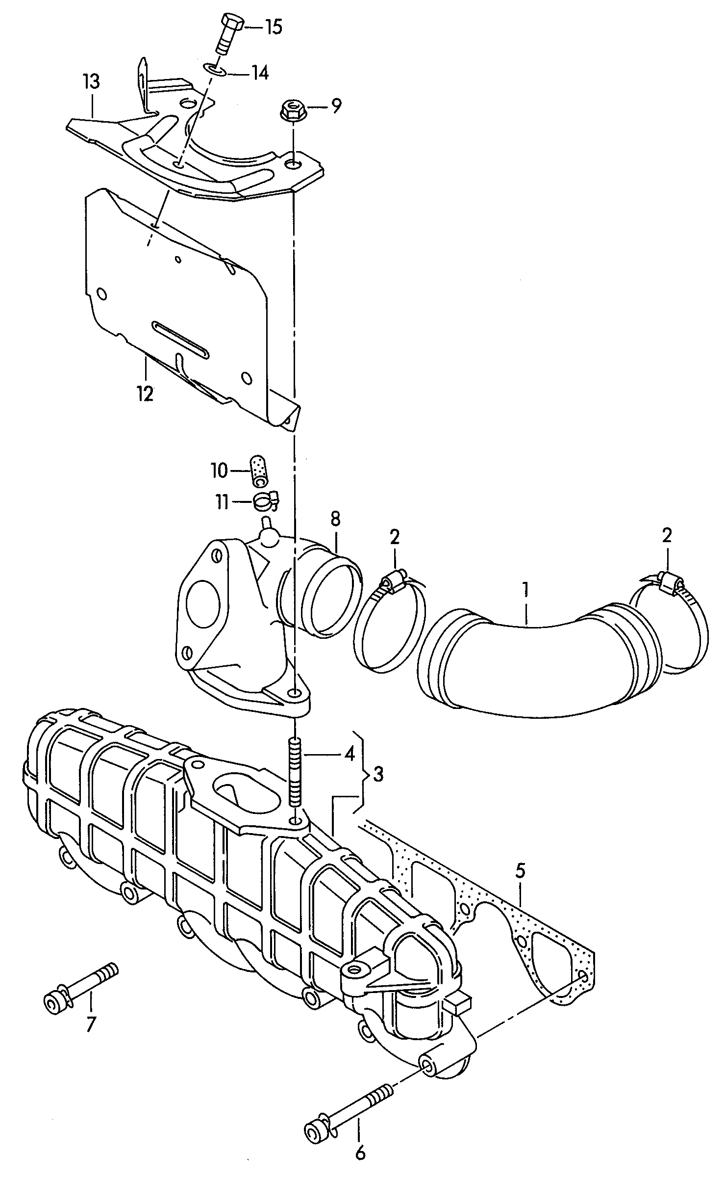 129-064 T4 7D 1.9TD intake connection 	4-cylinder diesel eng.+ ABL