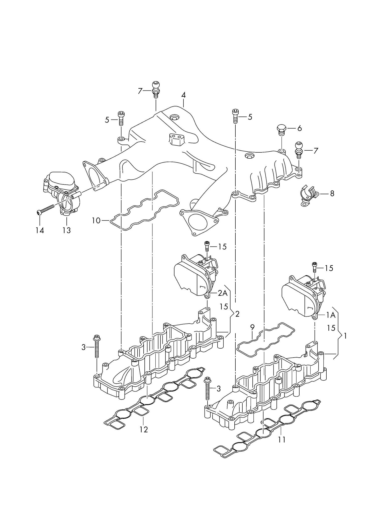 129-070 Audi A8Q Throttle body/intake connection 8-cylinder+ diesel eng.+ BMC,BVN