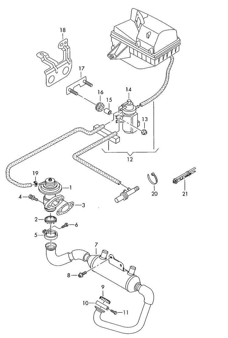 131-060 Caddy 2K exhaust gas recirculation diesel eng.+ BDJ,BST 2.0 ltr.