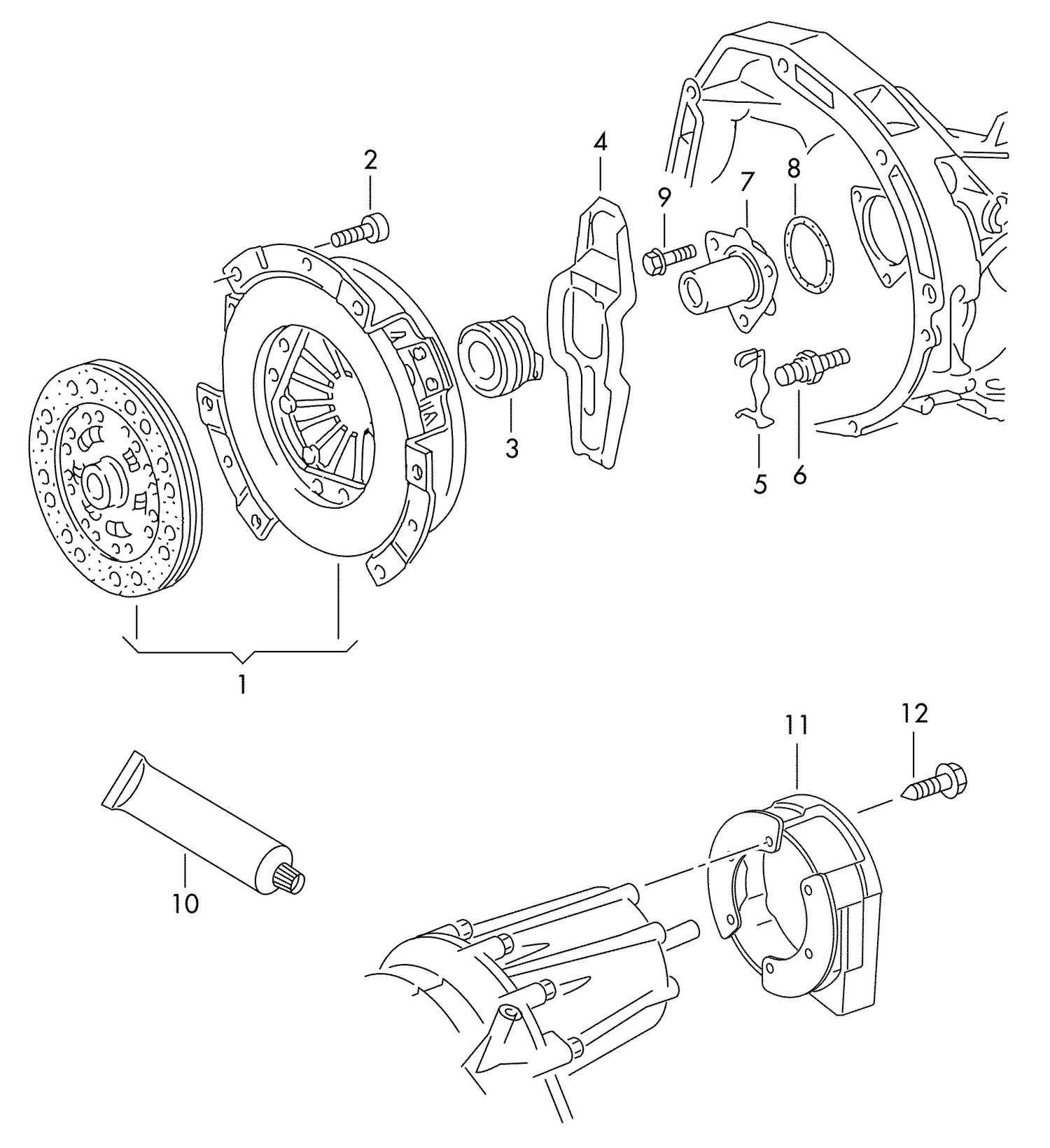 141-020 Touareg 7L coupling 3.2/3.6/2.5D/3.0D BMV,BHK; diesel eng.+ BAC,BKS,BLK, BPD,BPE