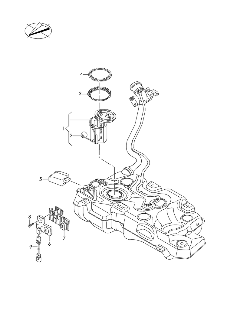 919-030 fuel delivery unit and sender for fuel gauge Golf mk7 2013>2017