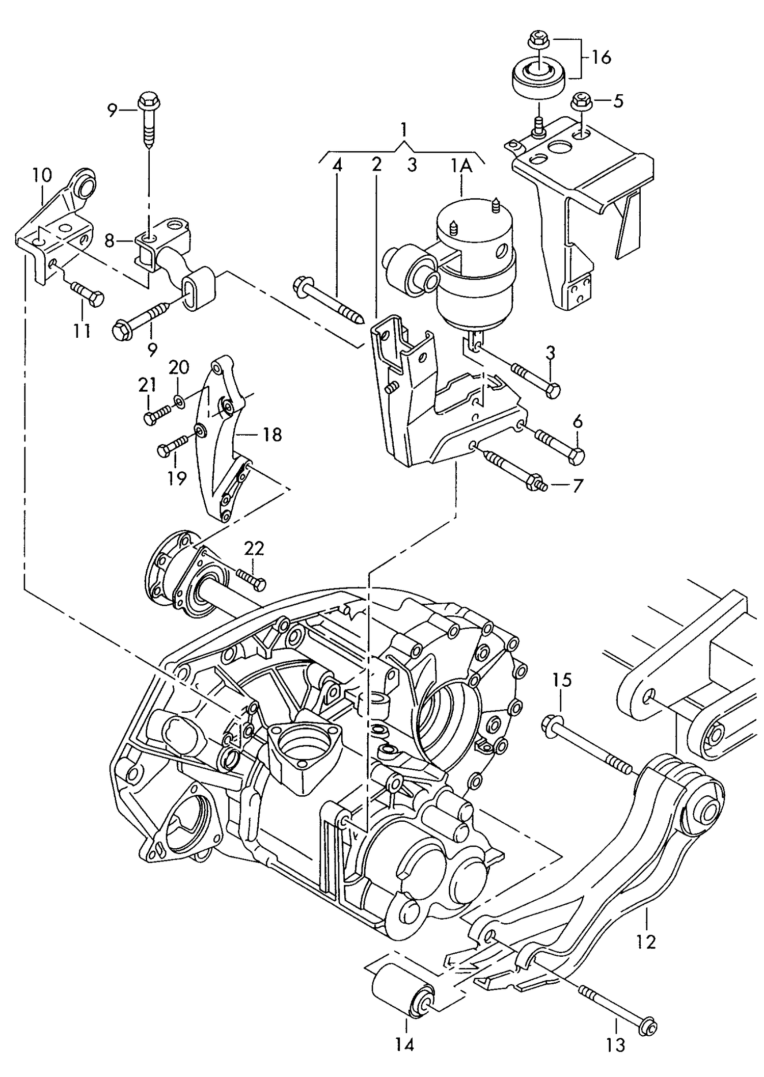 399-015 T4 (7D) transmission securing parts for 5 speed manual transmiss. DVC,DCX,DCU, DCW,DKA,DJZ, AFK,AFL