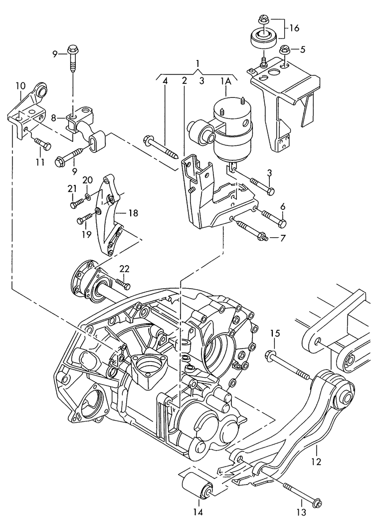 399-015 T4 (7D) transmission securing parts for 5 speed manual transmiss. DVC,DCX,DCU, DCW,DKA,DJZ, AFK,AFL