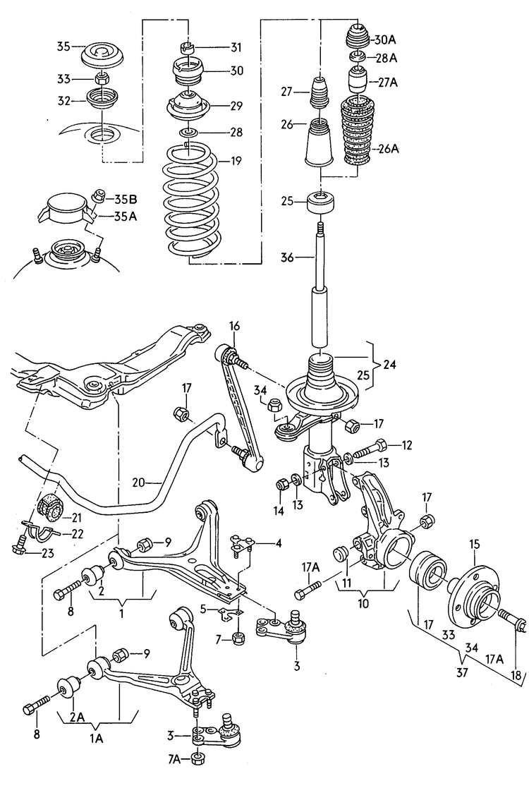 407-010 Audi 80 8C 1992>1996, Coupe 1990>1996, Quattro