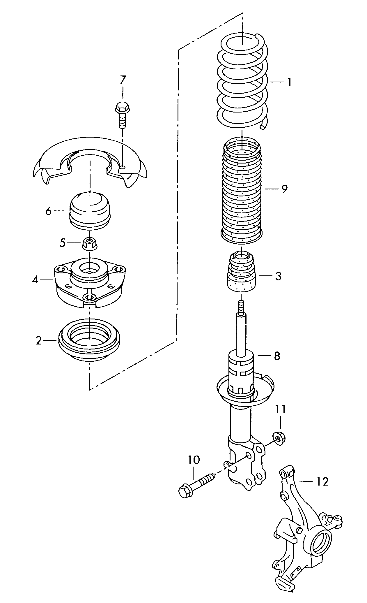 411-010 VW Polo 6N 2000>2002 Front suspension shock absorbers 	AMF,AKU,AEF, AGD,ASX