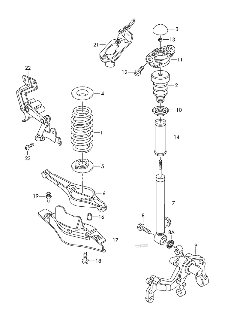 511-010 Scirocco Rear suspension shock absorbers for vehicles with electroni- cally regulated shock absorber