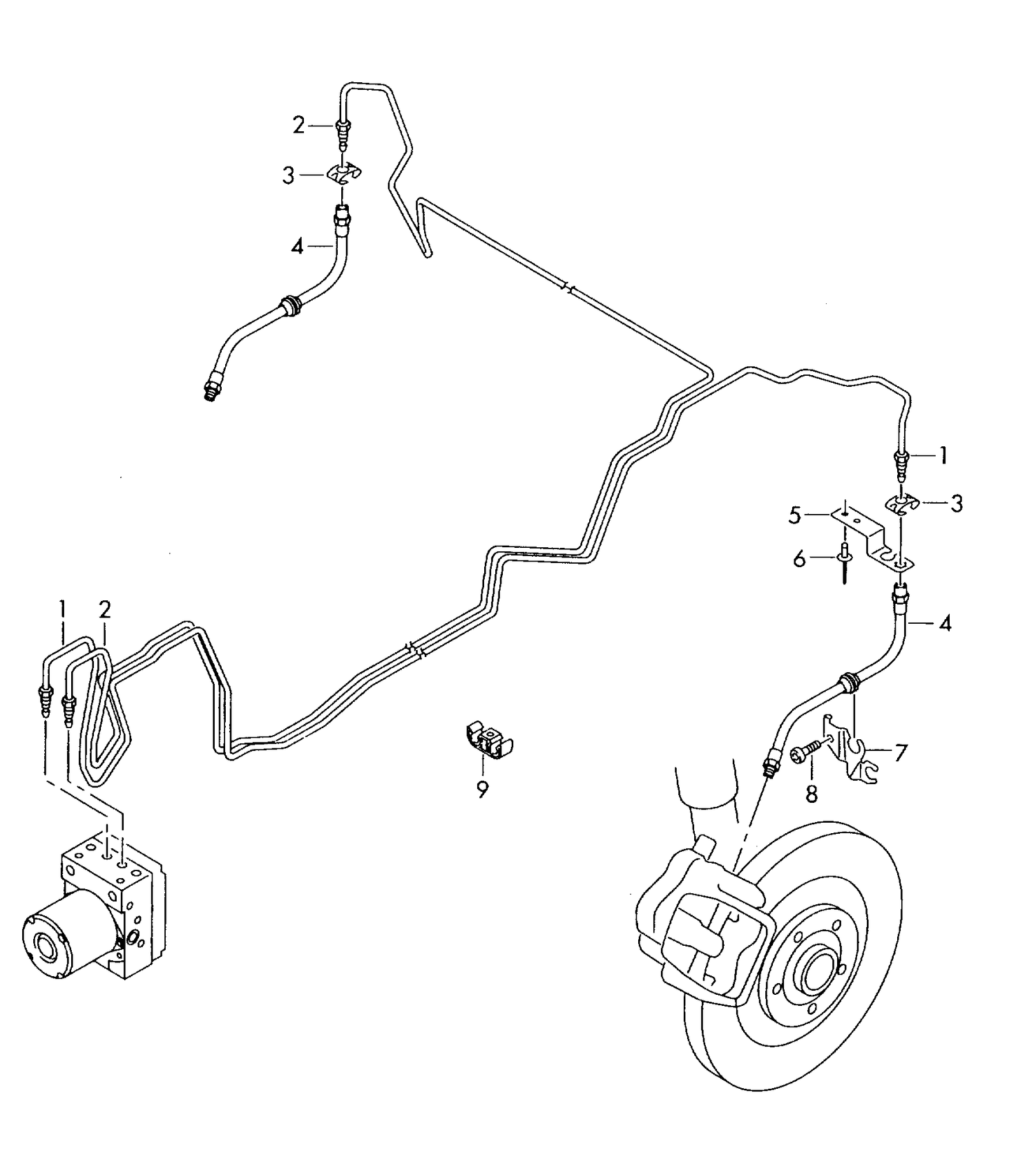 611-030 611-030 A4 Rear brake hose Audi A4 8K 2008>