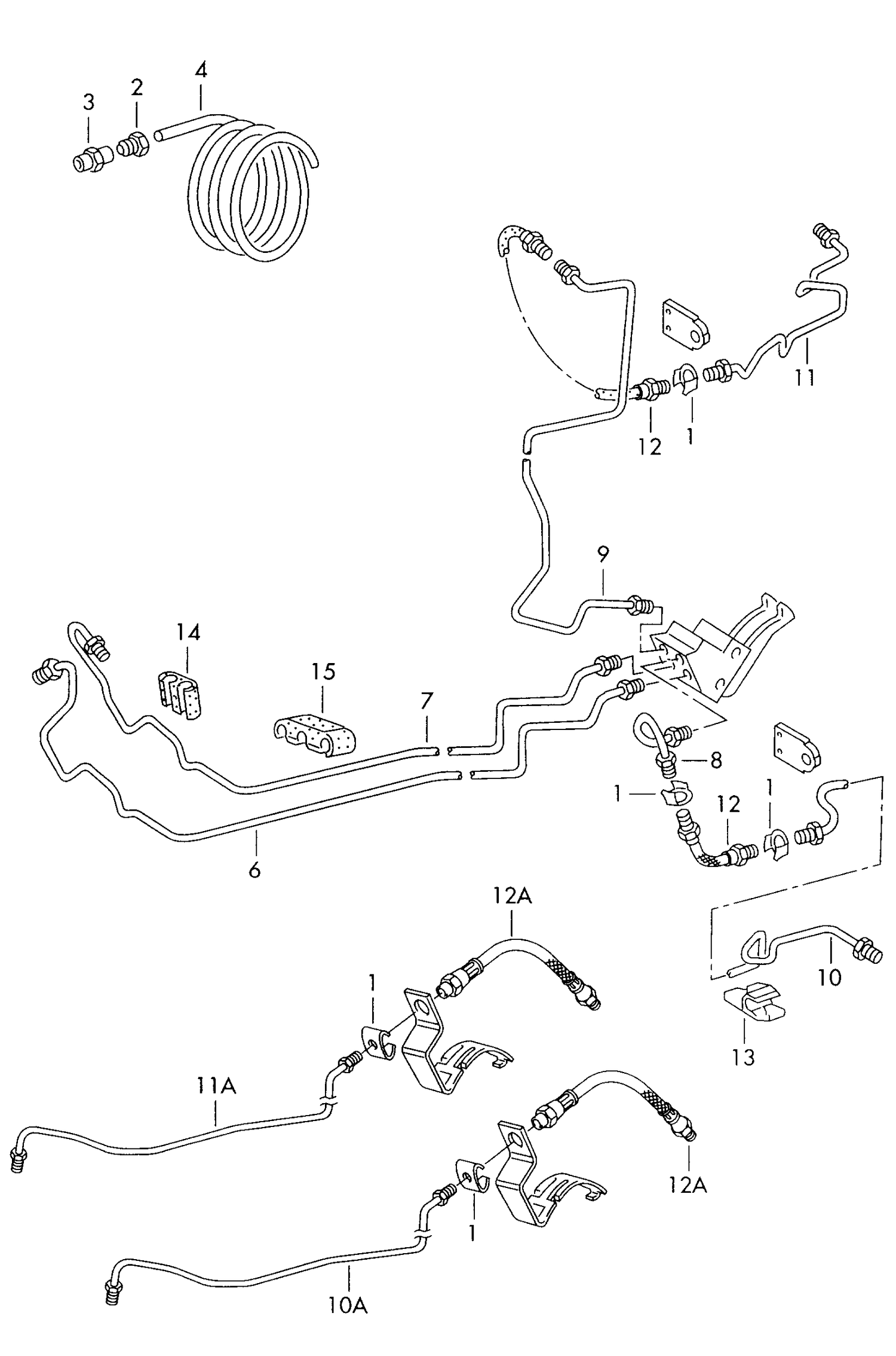 611-030 VW Polo 6N 2000>2002 Rear brake pipe brake hose