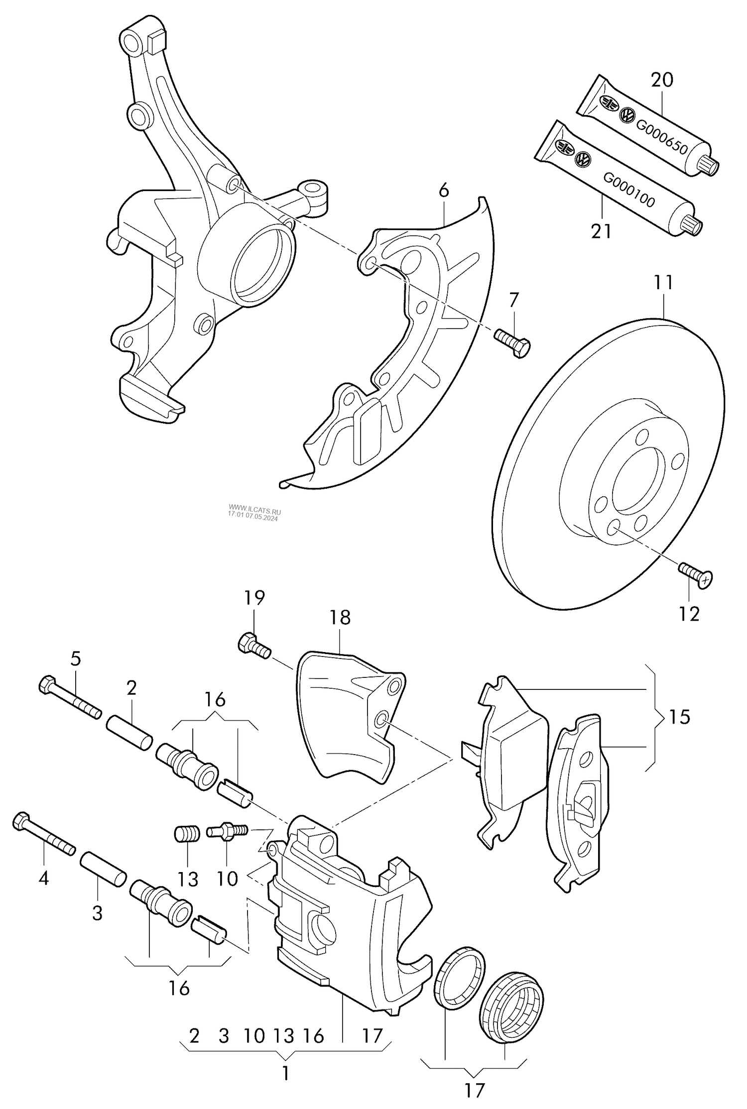 615-015 Golf mk4 (1J) 1998>2004 Front disc brake PR-1LQ,1ZF, 1LS,1ZM,1ZP