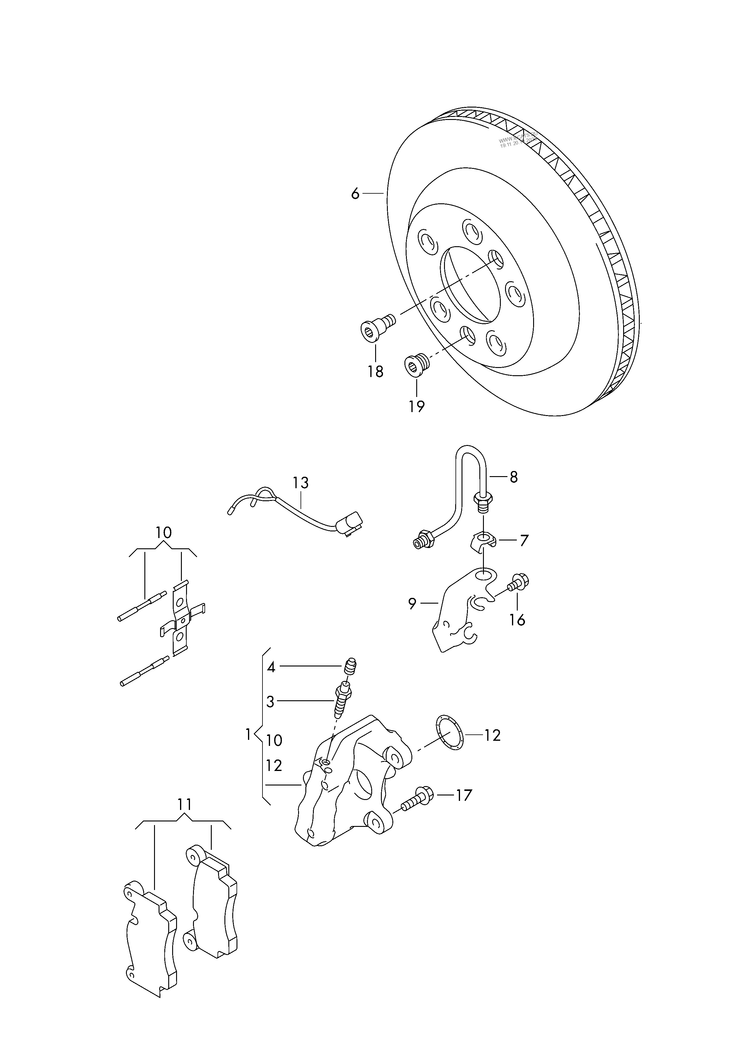 615-065 Touareg 7L Rear disc brake & pads PR-1KQ 330x28mm