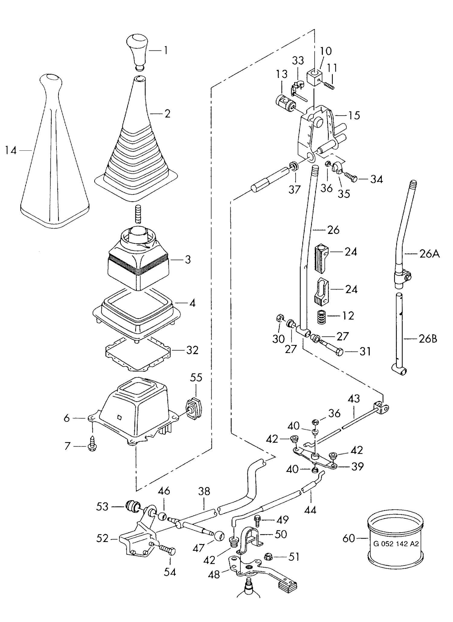 711-045 T4 7D 2000> selector mechanism F 70-Y-023 421>> 	 manual gearbox+ diesel eng./ AJT,AYY,ACV, AYC,AUF,AHY, AXG 6-cylinder+ AES 'Please select parts from links below-prices will update'