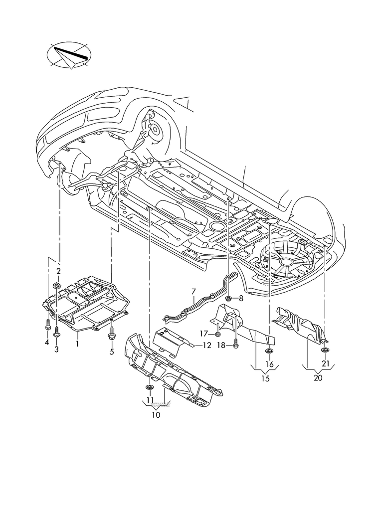 825-000 Caddy 2015> underbody trim