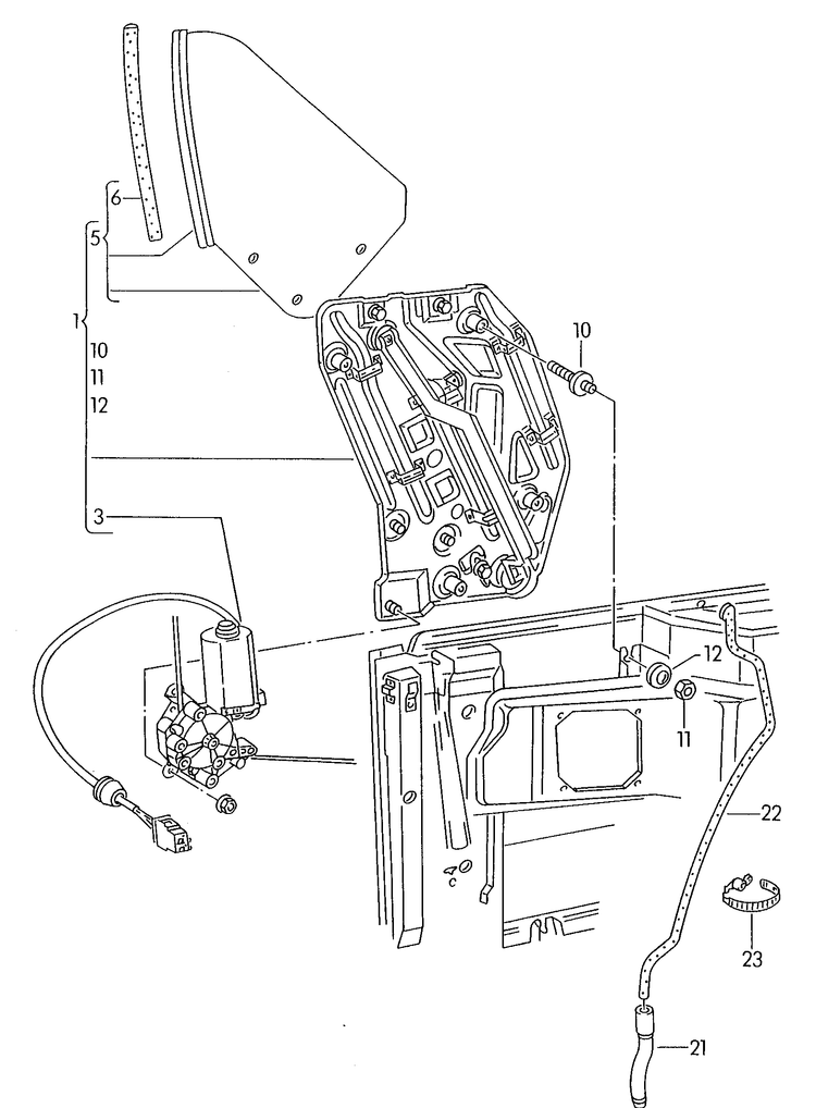 847-000 Volkswagen Beetle Cabriolet window regulator  2003>2010