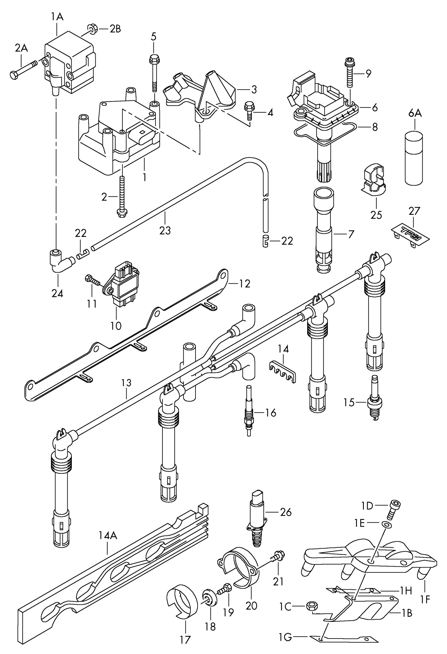 905-000 Golf mk5 (1K) 2004>2009 ignition coil, spark plug, glow plug BCA,BSE,BSF, AZV,BVX,BRU, BLX,BLY,BLN, AXX,BLR,BLF, BKC,BLS,BDK, BMM,BLG,BWA, BVY,BVZ,BKD, BUD,BMY, ‘Please select parts from links below, prices will update’