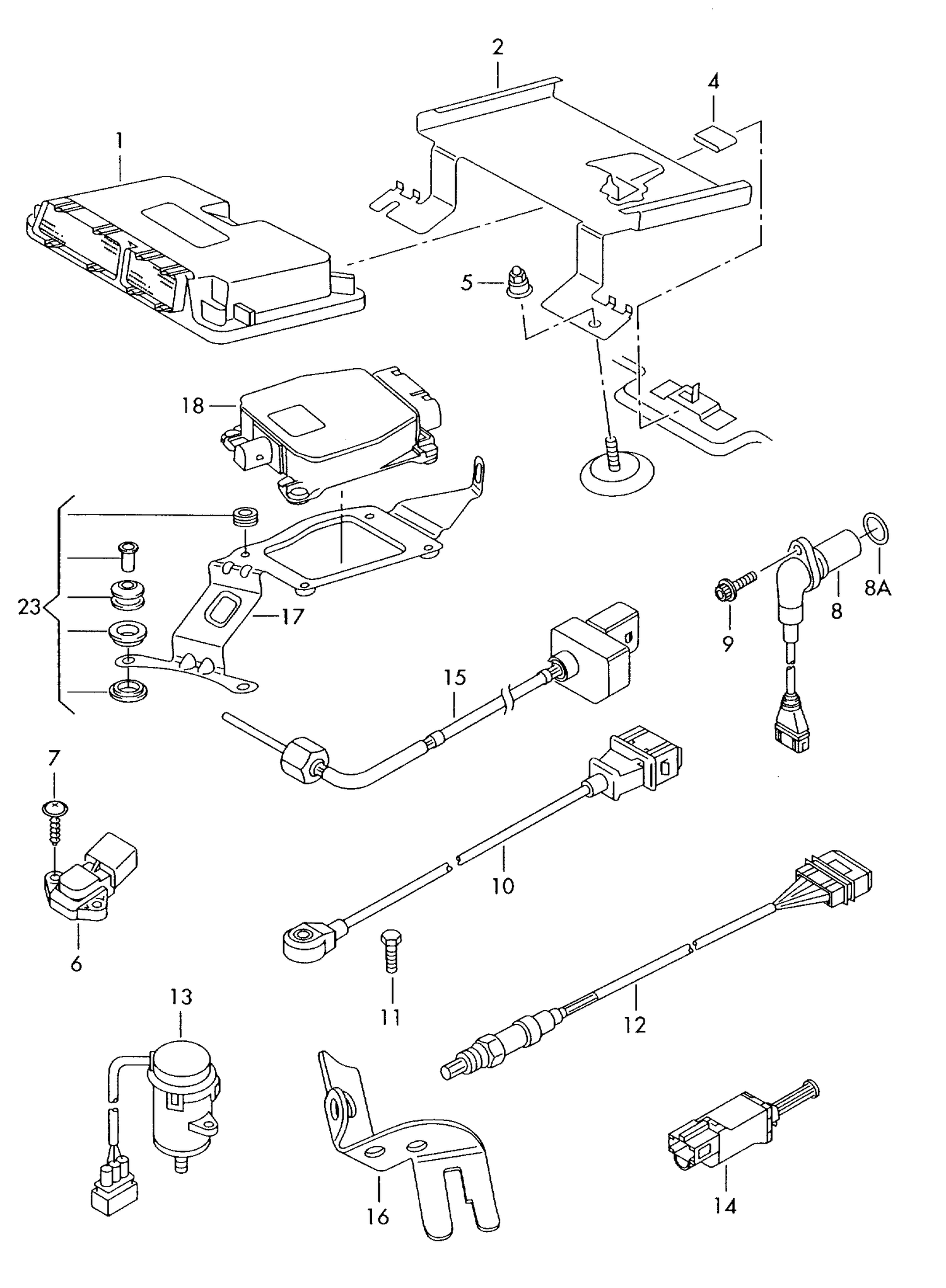 906-030 Golf mk5 (1K) 2004>2009 impulse sender knock sensor pressure sensor operating valve temperature sensor