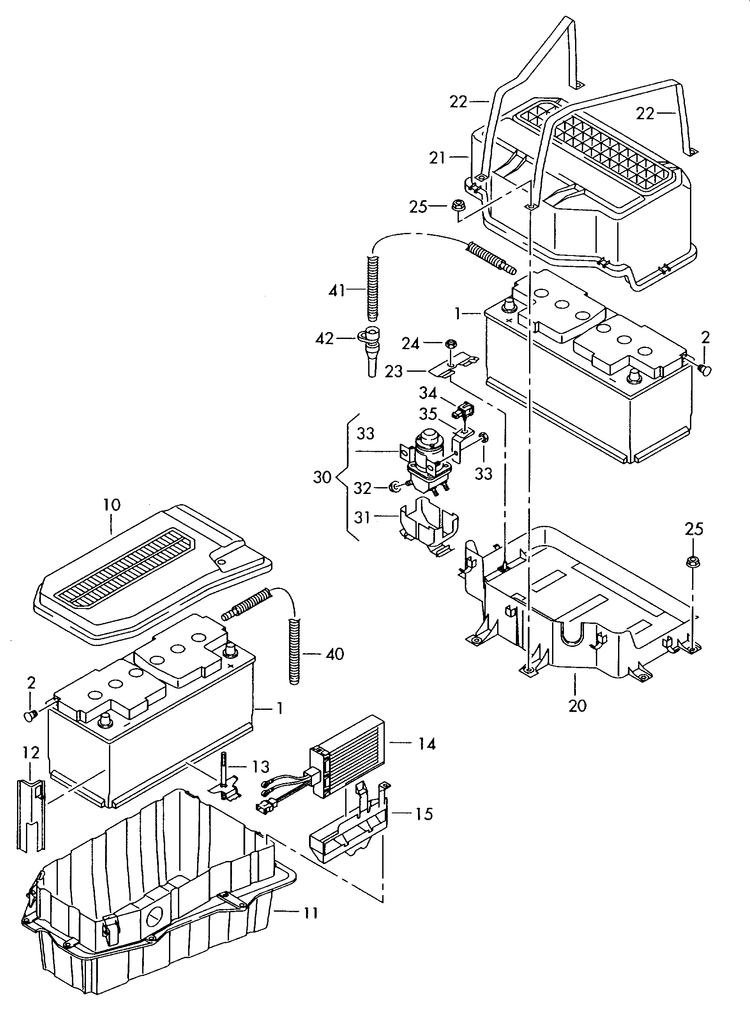 915-000 Touareg 7L battery / relay for vehicles with 2nd battery