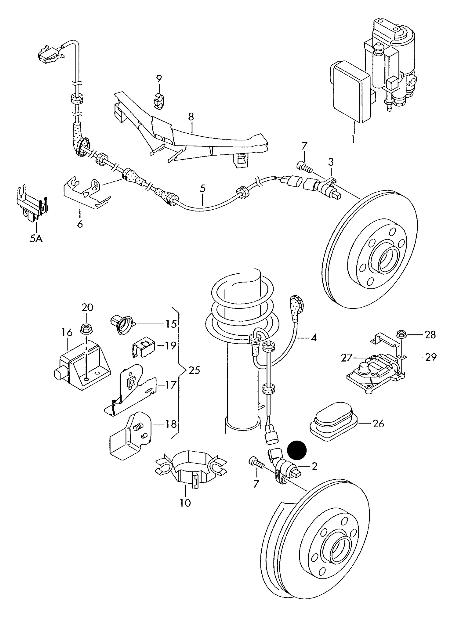 927-000 Tiguan Front ABS sensor