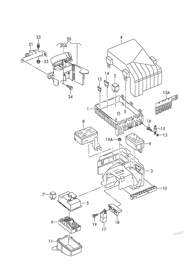 937-020 Tiguan central electrics for engine bay