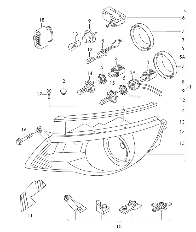 941-000 Tiguan halogen twin headlights D - 10.11.2008>> individual parts