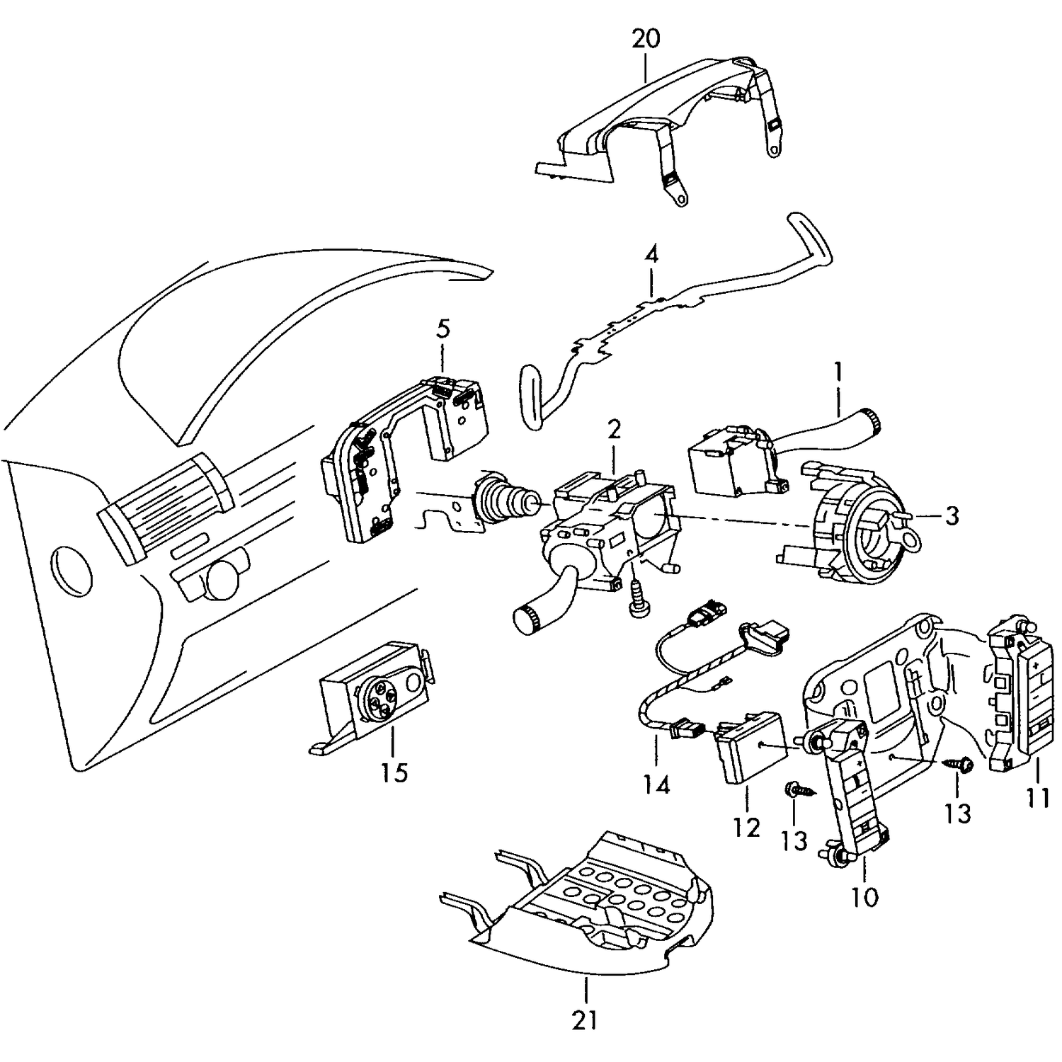 953-050 Tiguan steering col. combi switch D >> - 30.05.2010