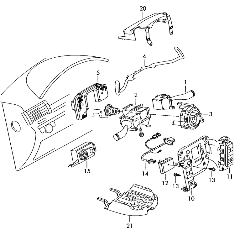 953-050 Tiguan steering col. combi switch D >> - 30.05.2010