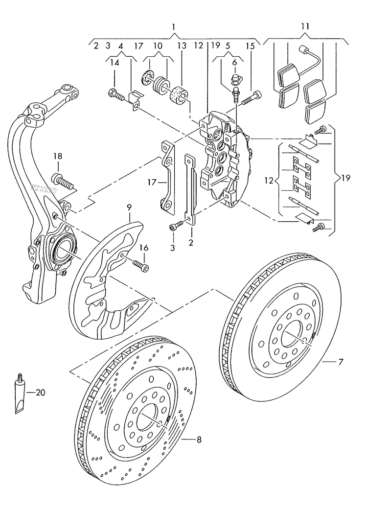 615-050 RS4Q fixed-calliper brake brake disc (vented) PR-1LM,1ZL BREMBO front 365X34MM 5/112 punched