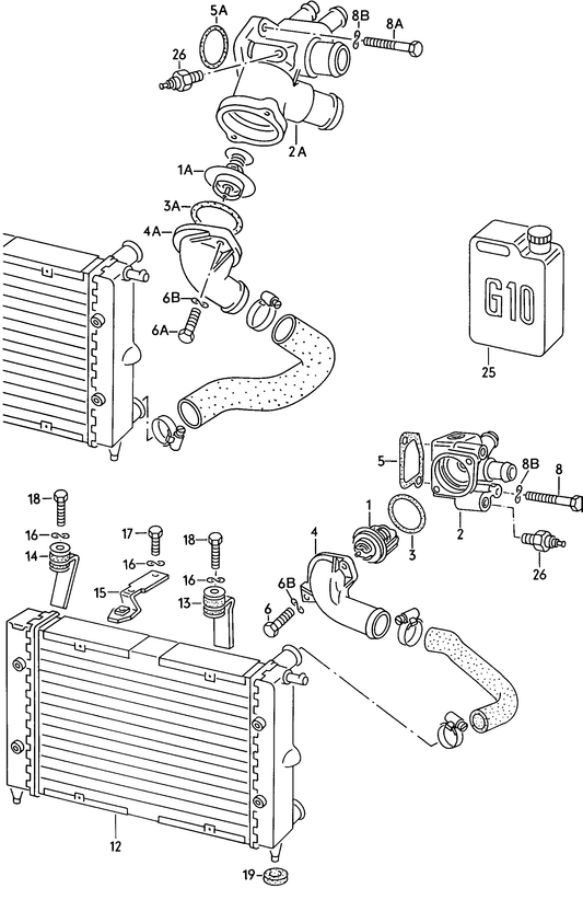 021-000 cooler for coolant reservoir thermostat thermal switch HZ,NZ,2G 1.05/1.3ltr.