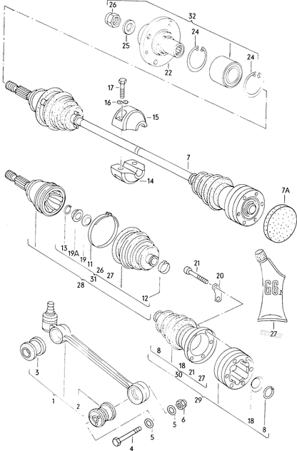 (31) 102816 FEBI Outer C/V boot kit Polo 1987>>  F 80-H-168 731>>