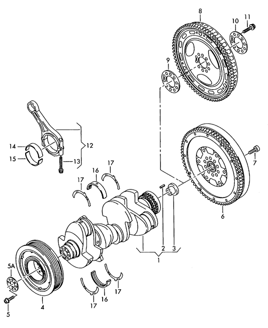 105-045 Touareg 7L crankshaft conrod bearings 3.0 6-cylinder+ diesel eng.+ BKS,BUN
