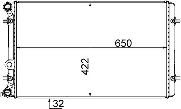 105431 Radiator-450x420x32mm BDE,AQN,BFH, BML