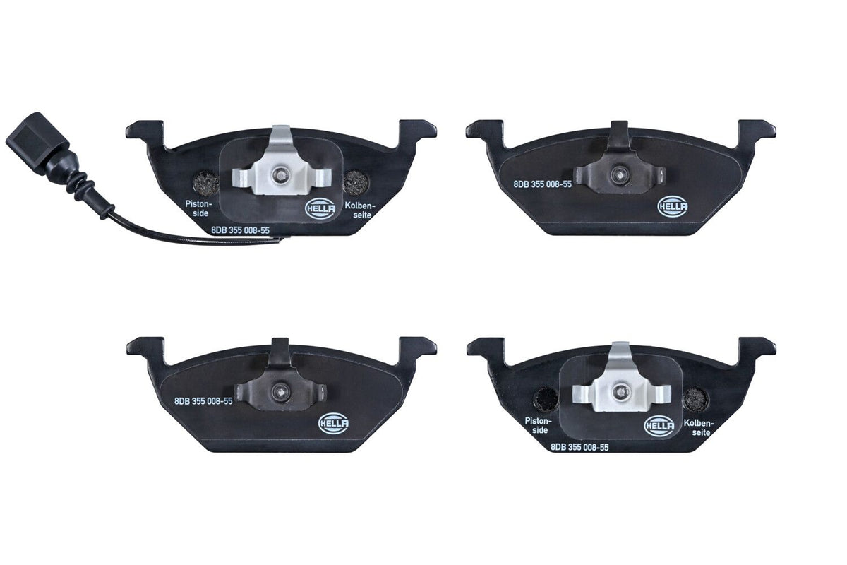 108504A Set of Hella Front Brake Pads with sensors 1.4 70bhp; 1.4 16V;1.6 8V;2.0 8V;1.9TDI 90>115BHP 1999> PR-1LA,1LR, 1LS, 1ZM, 1LQ, 1ZF
