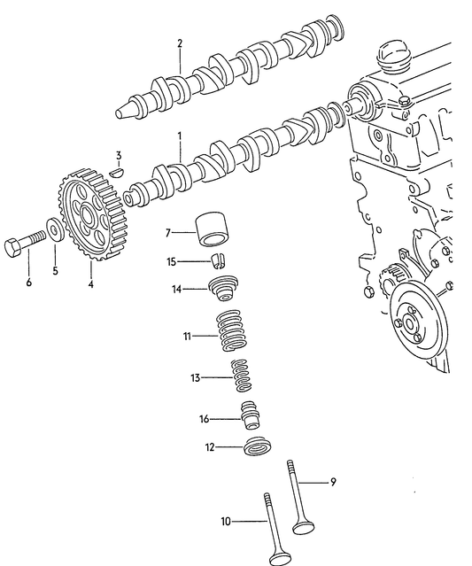 109-010 T4 7D 1.9TD/2.0 camshaft, valves 	AAC diesel eng.+ ABL 'Please select parts from links below-prices will update'