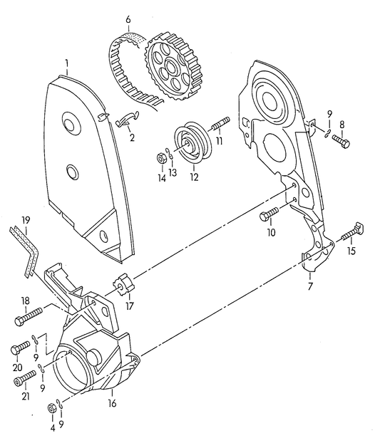 109-055 T4 7D 2.0 toothed belt, toothed belt guard  4-cylinder 'Please select parts from links below-prices will update'