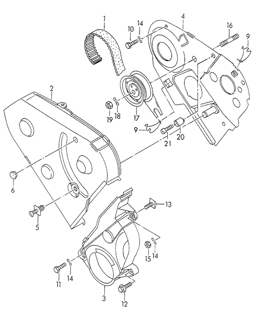 109-060 T4 7D 1.9TD ABL toothed belt toothed belt guard 	4-cylinder diesel eng. 'Please select parts from links below-prices will update'