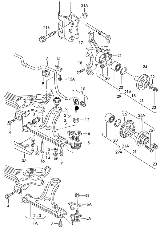 (ITEM 10) 103483 Front Anti-Roll Bar Link-Left/Right 22mm Passat 88>94