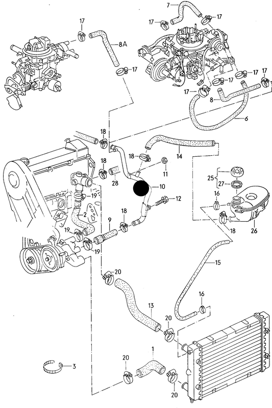 (ITEM 10) 100259 Metal Coolant Pipe Golf mk2 8V gti 'Special order 1-2 days'