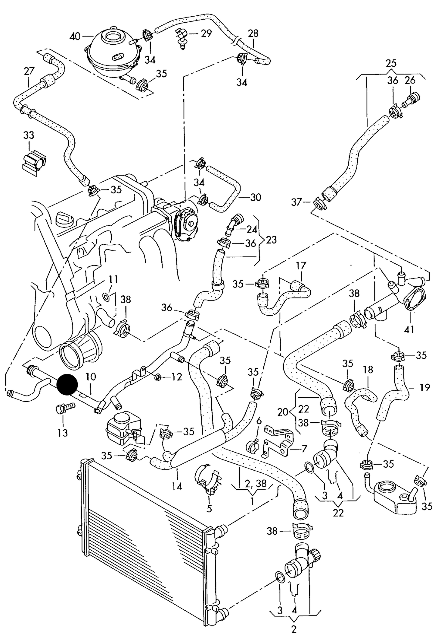 (Item 10) 113687 Metzger Coolant Water Pipe VAG 2.0 AEG,APK,AZG, AQY,BEJ,AVH, AZJ D >> - 31.07.2003