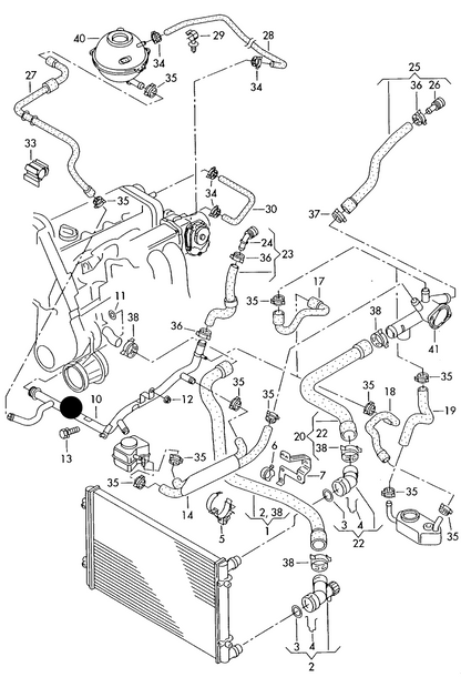 (Item 10) 113687 Metzger Coolant Water Pipe VAG 2.0 AEG,APK,AZG, AQY,BEJ,AVH, AZJ D >> - 31.07.2003