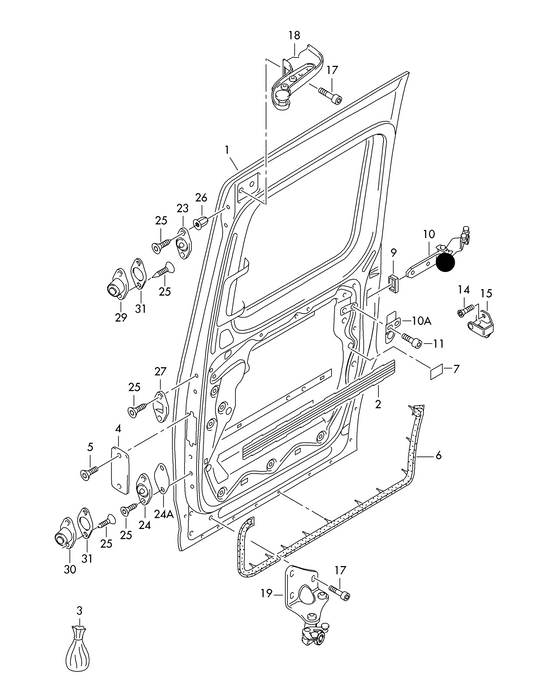 (item 10) 115395 Metzger Roller Guide, sliding door