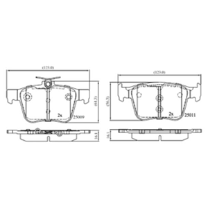 116650 Set of Rear brake pads (both sides) PR-1KU