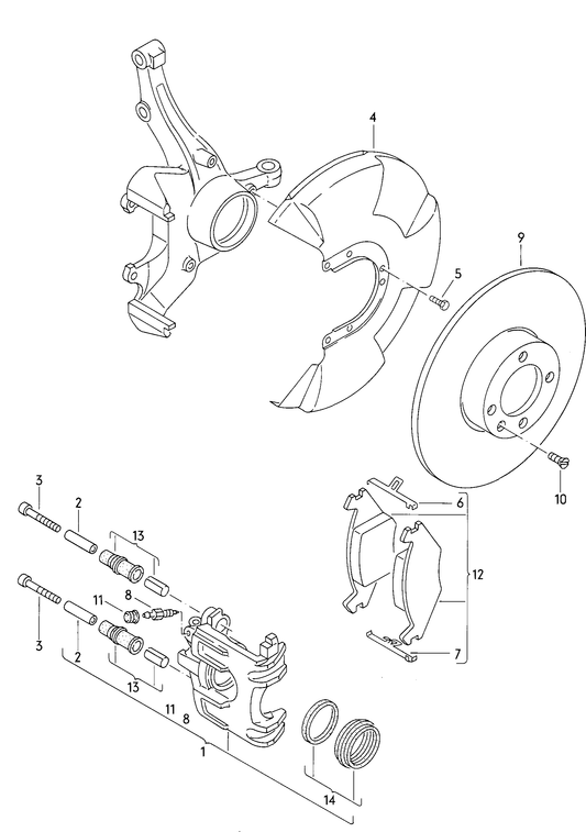 117-000 Golf mk2 floating caliper brake brake disc 	GOLF,JETTA manual gearbox+ HZ,MH,NZ,2G DIESEL:JP,ME