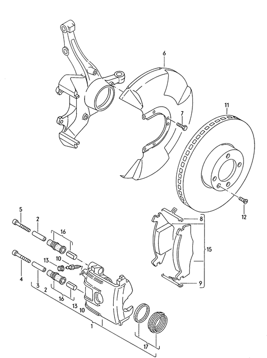118-030 Golf mk2 floating caliper brake brake caliper housing brake disc (vented) F >> 1G-KW240 000* F >> 1G-KB075 000* for models with anti-lock brake system -abs- KR,PB,PF,PL. GT-SPEZIAL KR,PL KR,PL GU,RH,RP