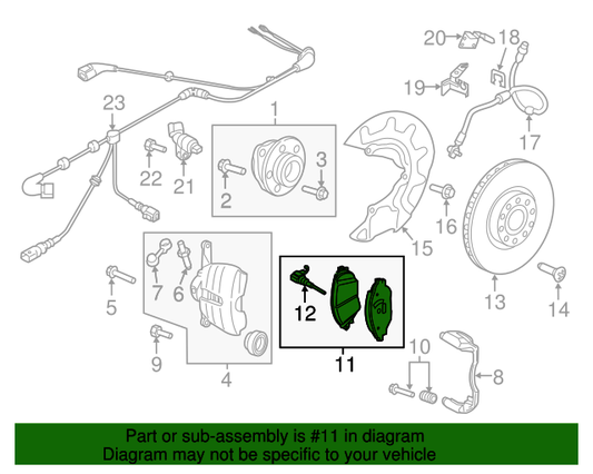 (ITEM 11) 115810 Front brake pad set VAG 13>