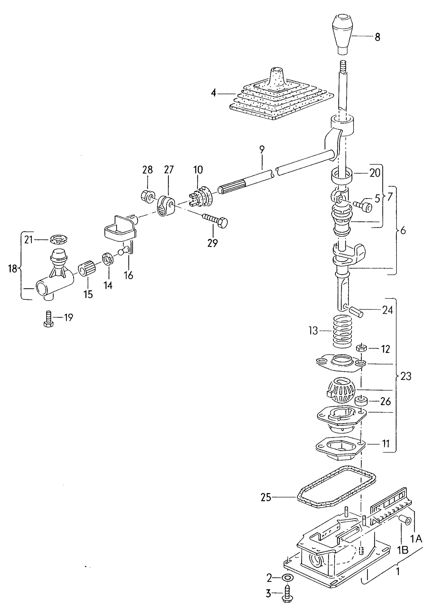 120-000 Golf mk2 selector mechanism manual gearbox 1.05/1.3ltr.