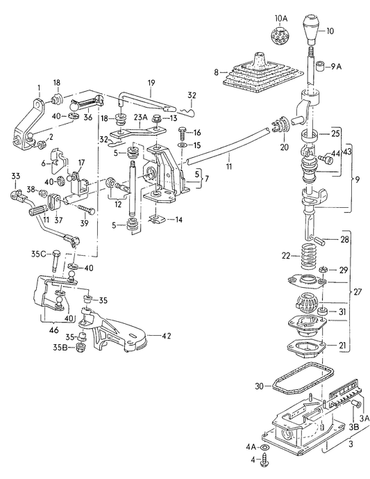 121-000 Golf mk2 selector mechanism manual gearbox 1.6/1.8ltr.