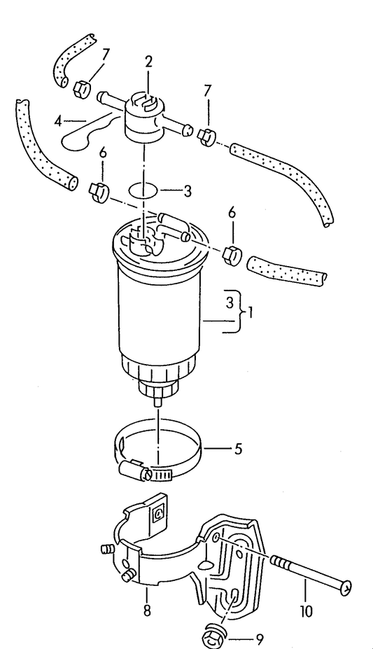 127-030 T4 7D 1.9/2.4/2.5D fuel filter 	diesel eng.+ AAB,ABL,ACV 'Please select parts from links below-prices will update'