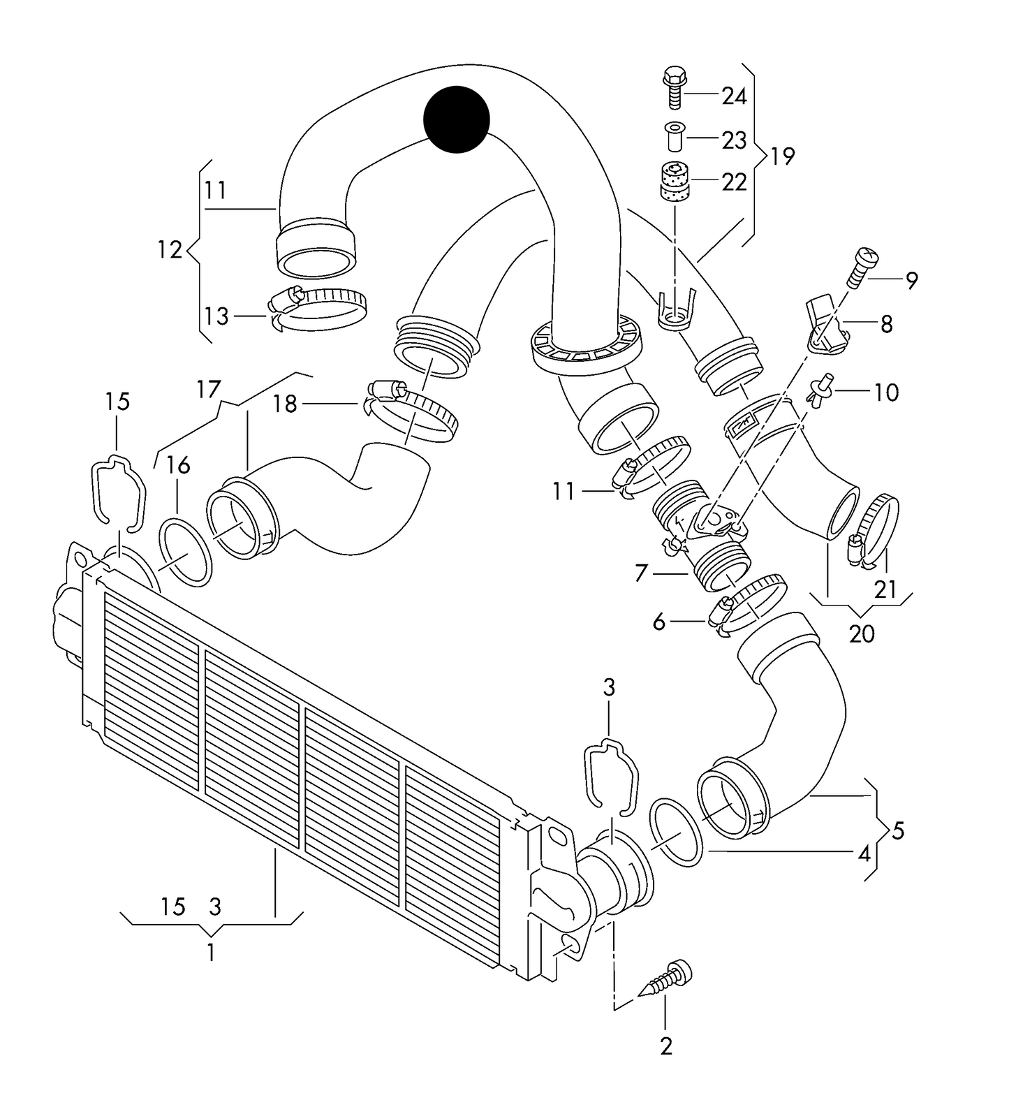 (ITEM 12) 106569 TURBO BOOST PIPE>EGR VALVE T5 2010>2017 diesel eng.+ CAAB,CAAC, CCHA,CCHB