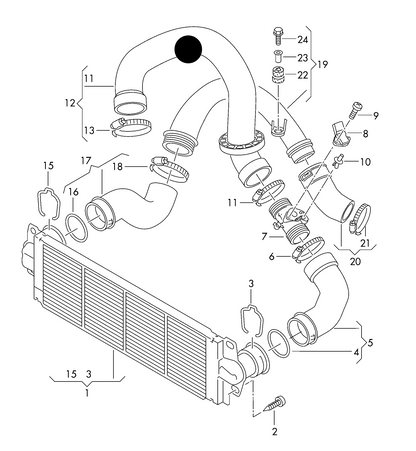 (ITEM 12) 106569 TURBO BOOST PIPE>EGR VALVE T5 2010>2017 diesel eng.+ CAAB,CAAC, CCHA,CCHB