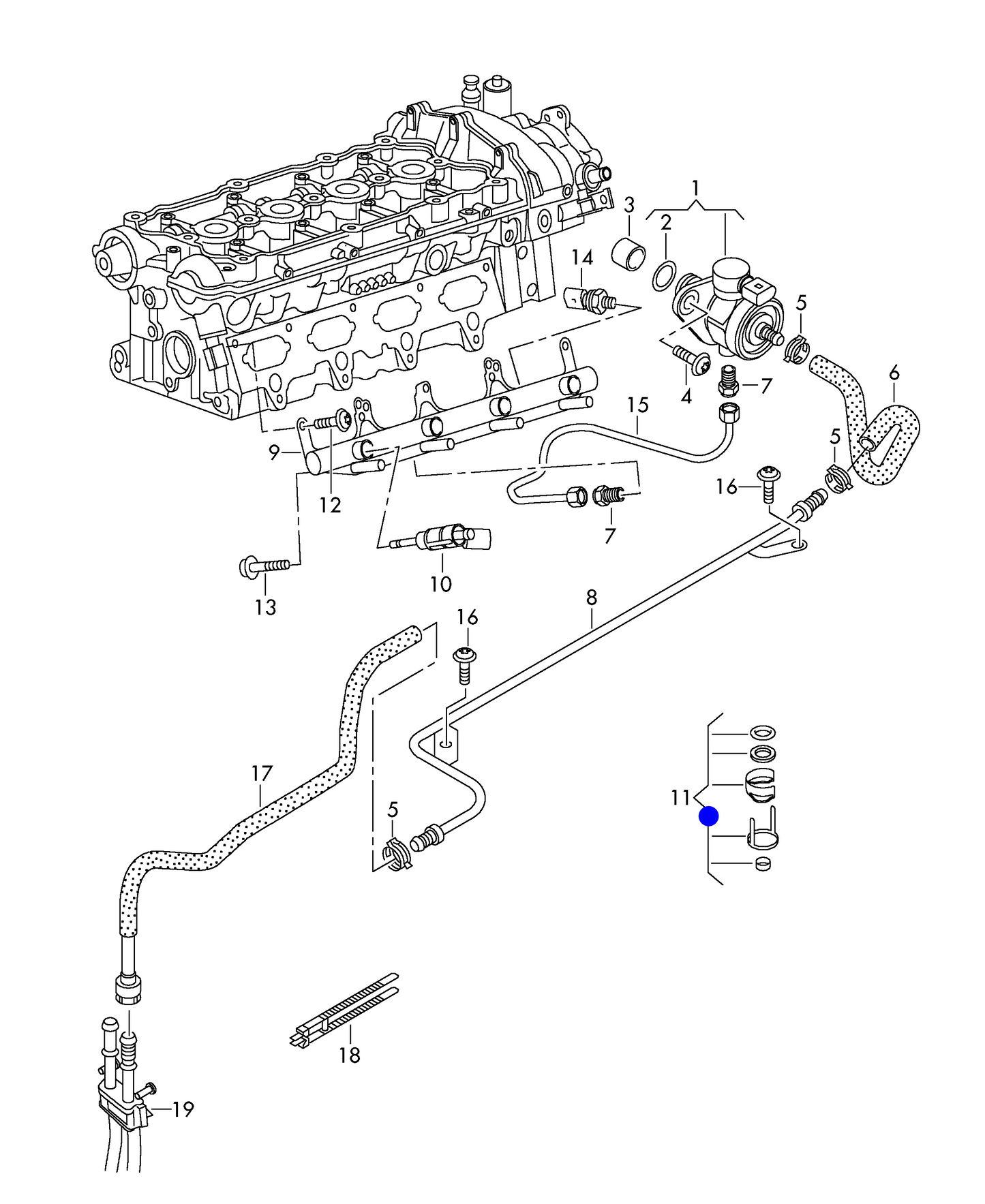 119753 Elring Fuel Injector Seal ring set EHVP