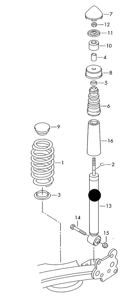 (ITEM 13) 109425 Gas Rear Shockabsorber Lupo/Arosa